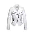 New Women's Leather Top Coat European And American Fashion Motorcycle Slim Fit Short Leather Jacket Jacket Zipper One Generation