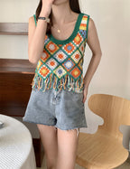 Women's Korean-style Crocheted Tassel Knitted Camisole