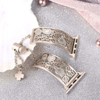 Metal Hollow Stainless Steel Strap With Diamonds And Engraved Bracelet