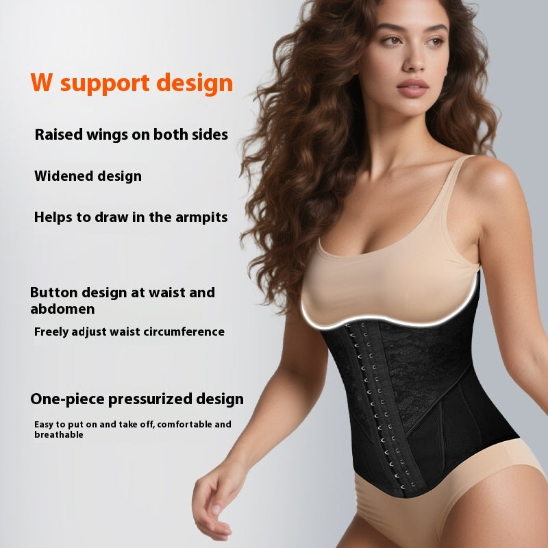 Lace Hourglass 25 Bone Shapewear Belly Contracting And Slimming Waistband Sports Fitness