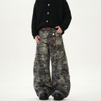 American Fashion Brand Camouflaged Male Loose Casual Retro Machete Jeans